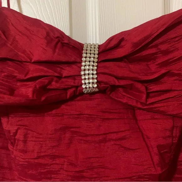 Alex Evenings Red Embellished Bow Detail Sleeveless Blouse Top XL